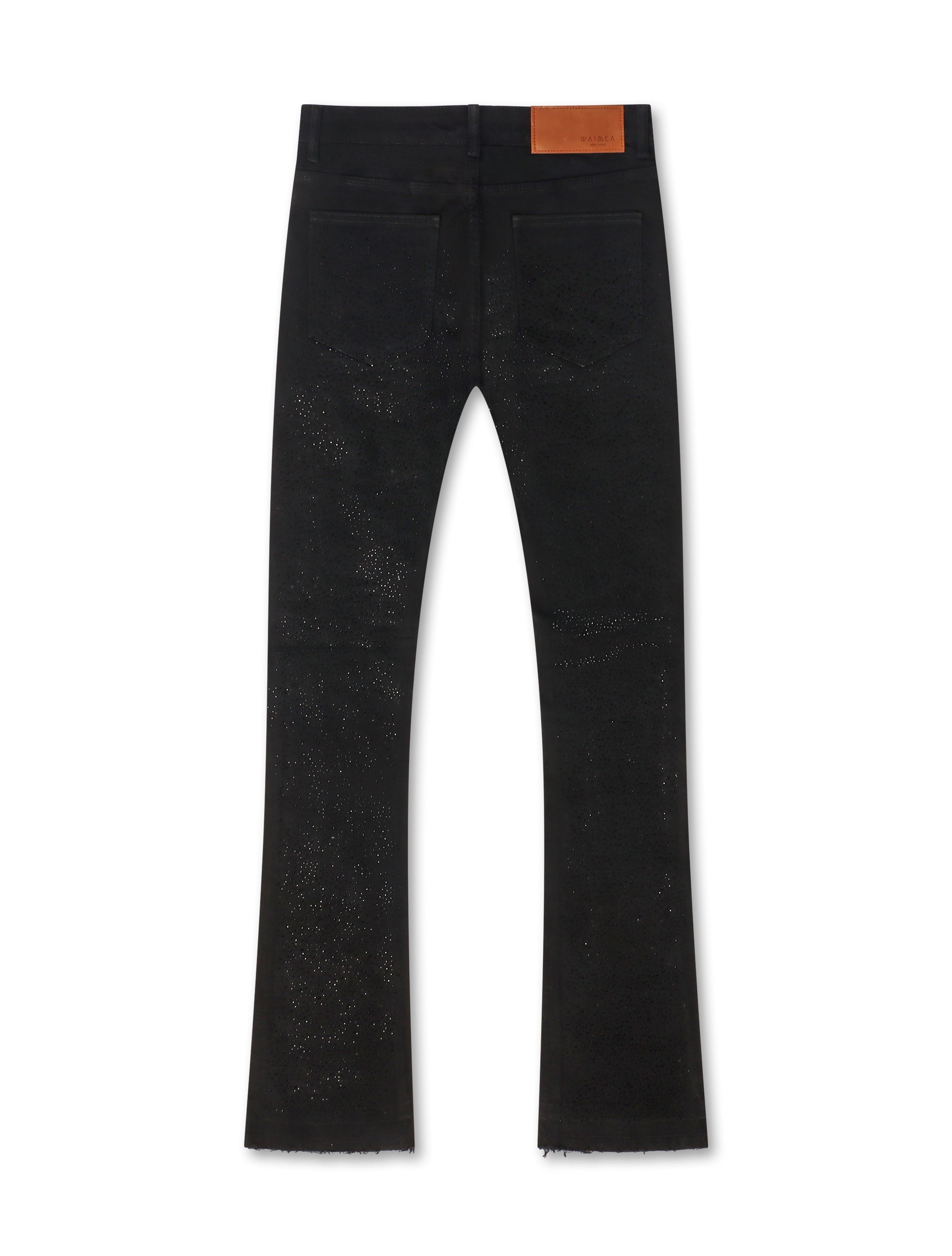 Waimea Rhinestone Stacked Fit Jeans - Jet Black