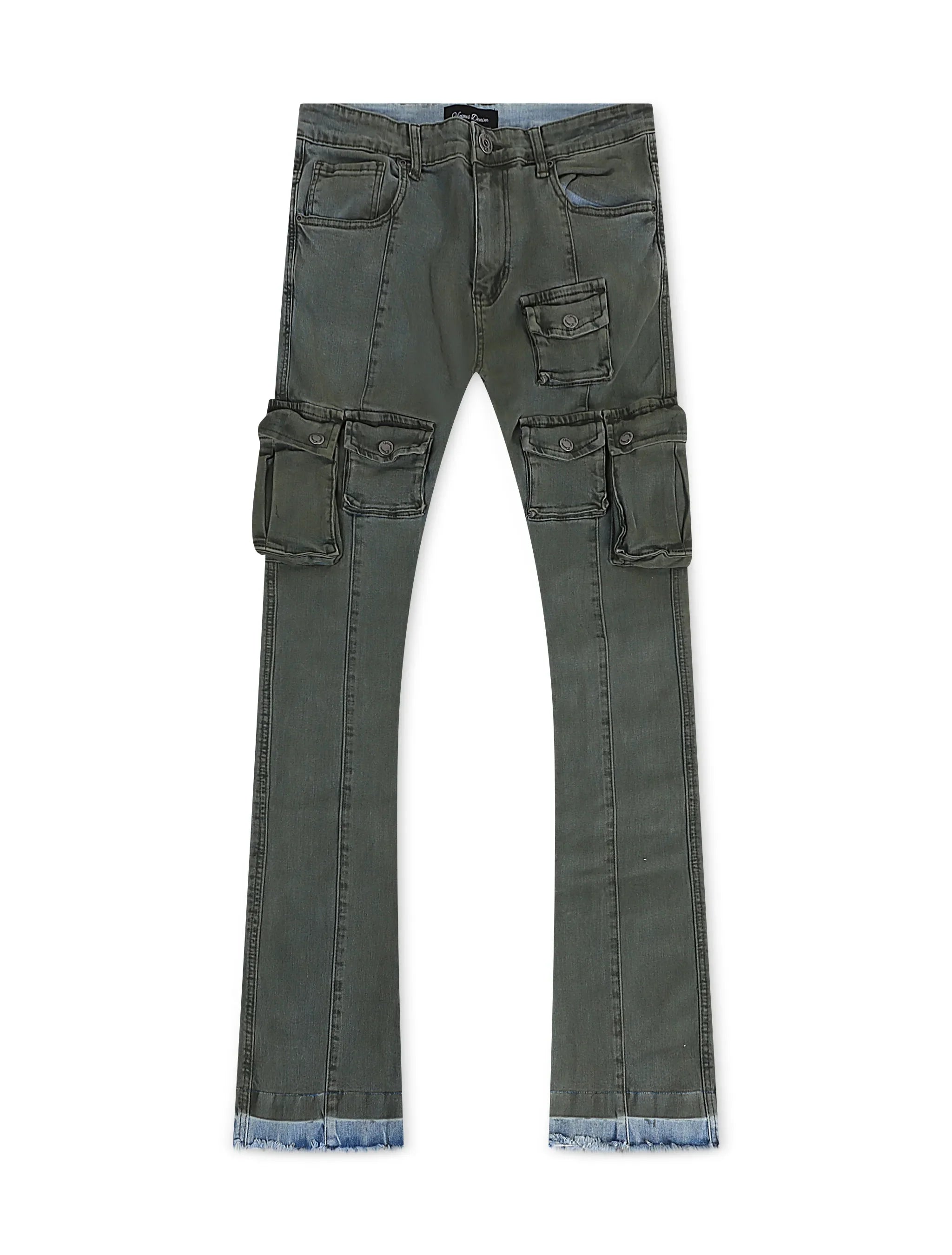 Vicious Denim Cargo Stacked Jeans - Olive