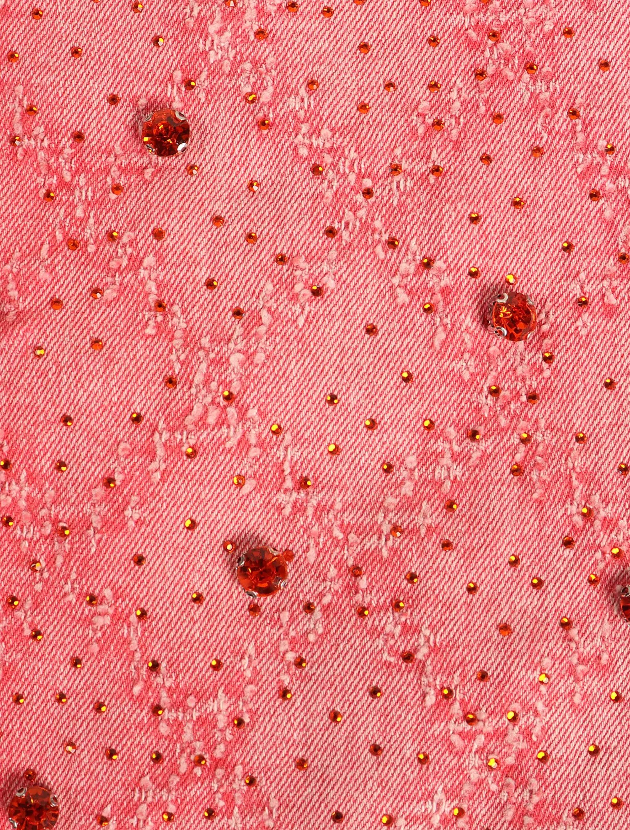 Vicious Denim Rhinestone Flare Jeans - Pink