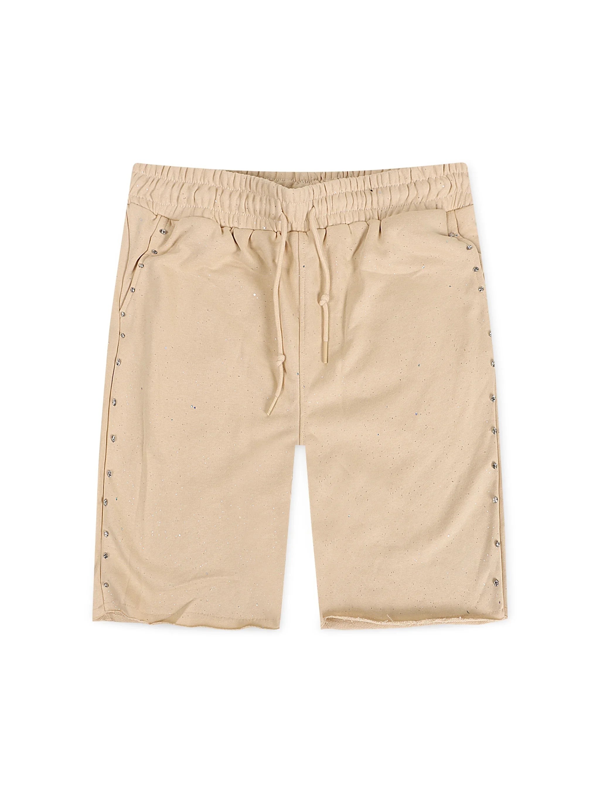 Bkys Rhinestone Shorts - Beige