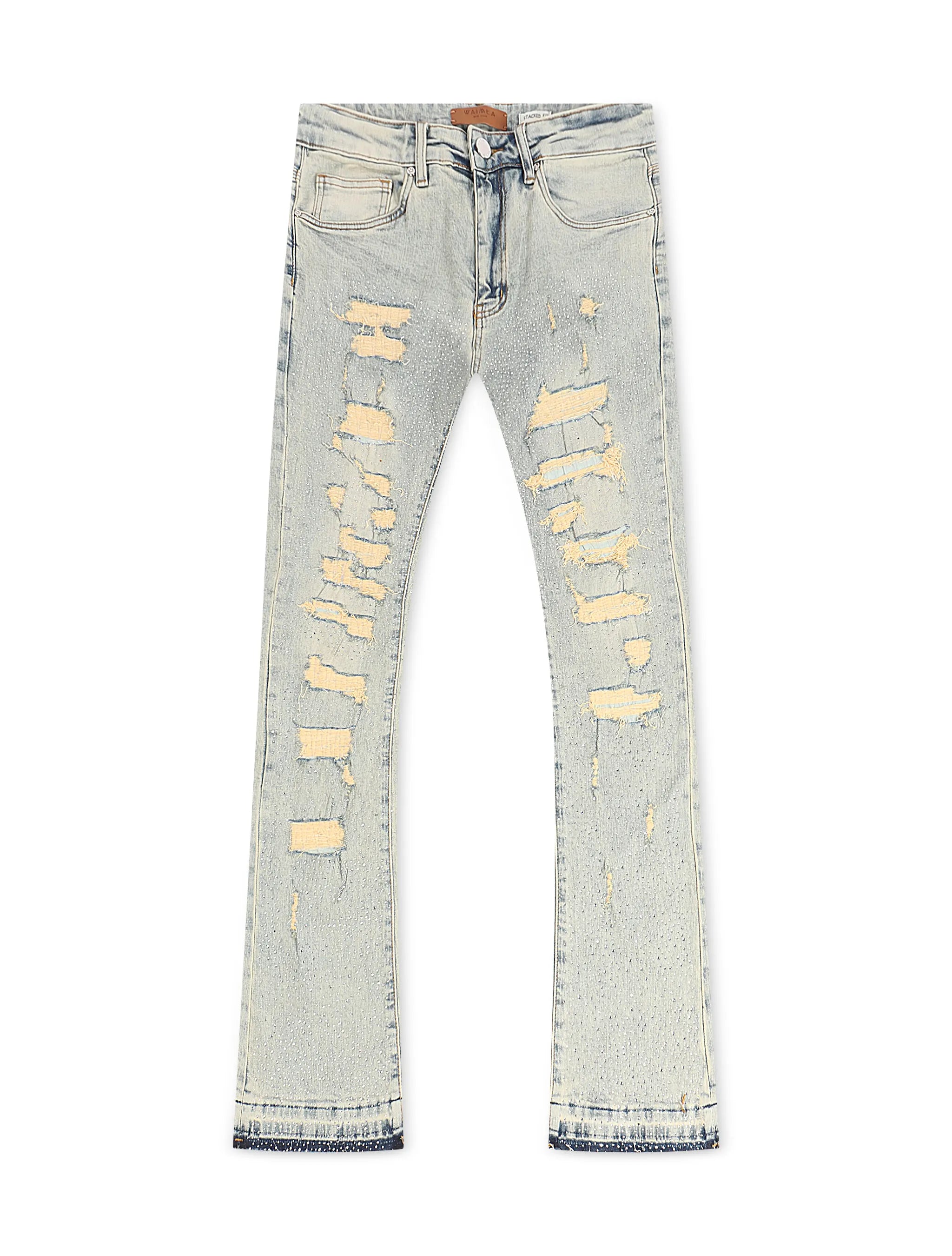 Waimea Flex Rhinestone Stacked Fit Jeans - Vintage Wash